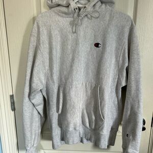 Champion Gray Pullover Sweater with Ribbed Cuffs
